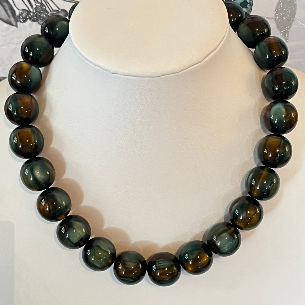 Teal and Brown Swirl Gumball
