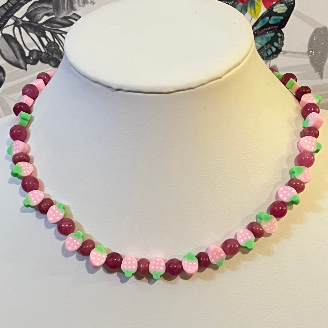 Light Pink Strawberry with Strawberry Quartz