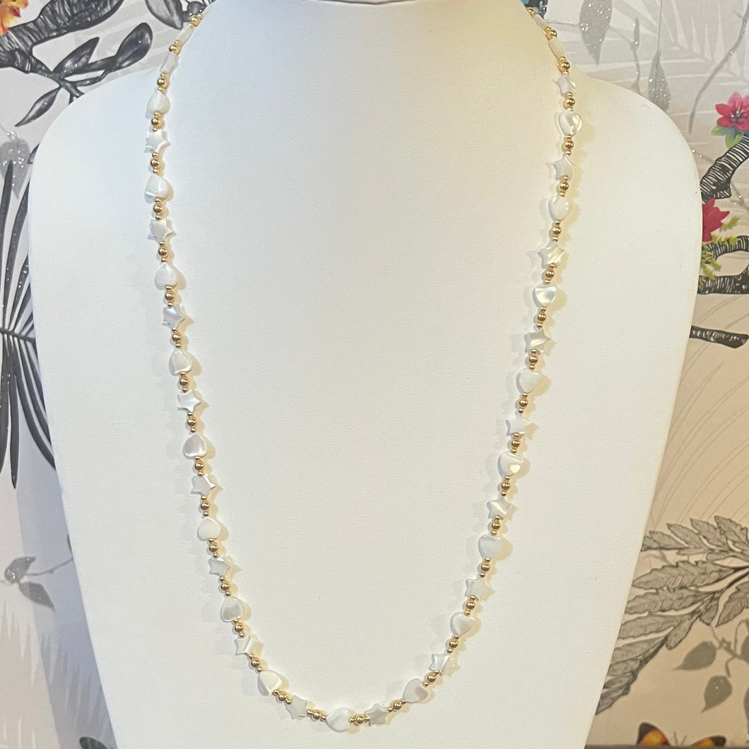 Long Star and Heart Necklace