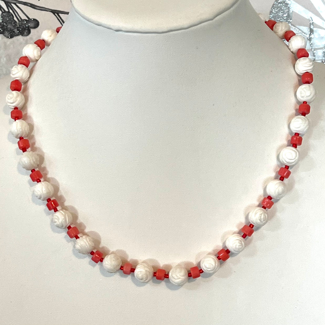 Orange and White Carved Coral