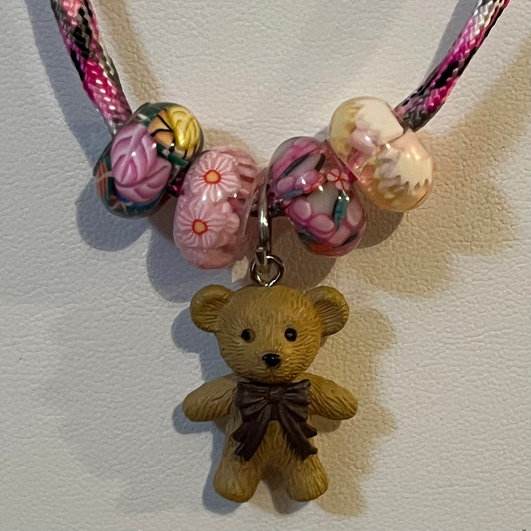 Long Para Cord Teddy Bear Necklace