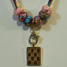 Load image into Gallery viewer, Long Para Cord Rainbow Pave Lock Necklace
