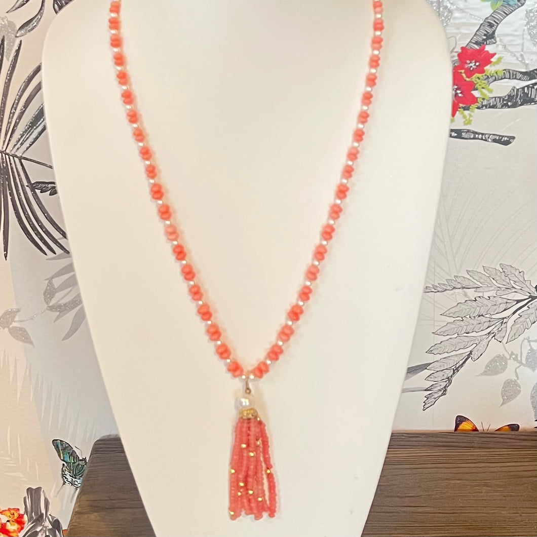 Long Peach Necklace