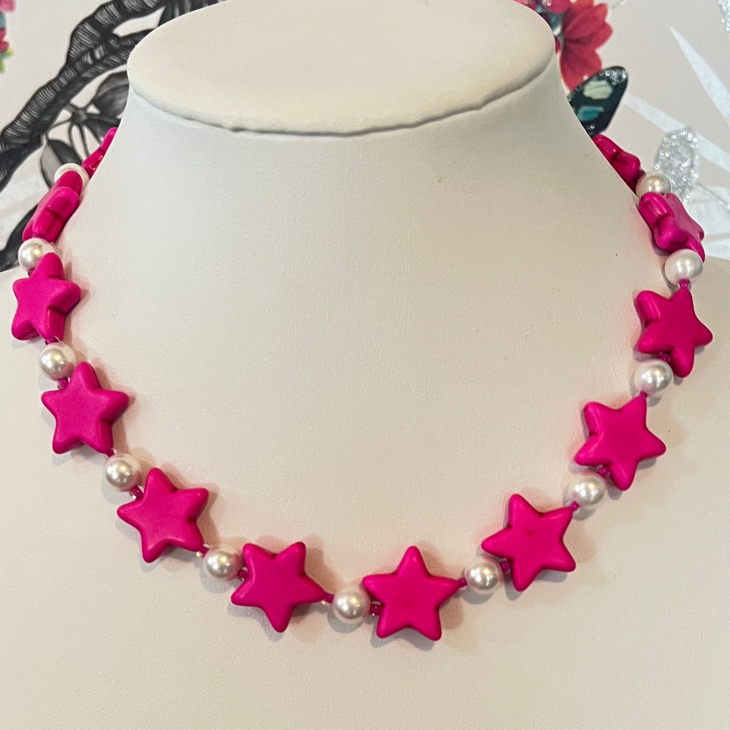 Star Power Hot Pink with Shell Pearls